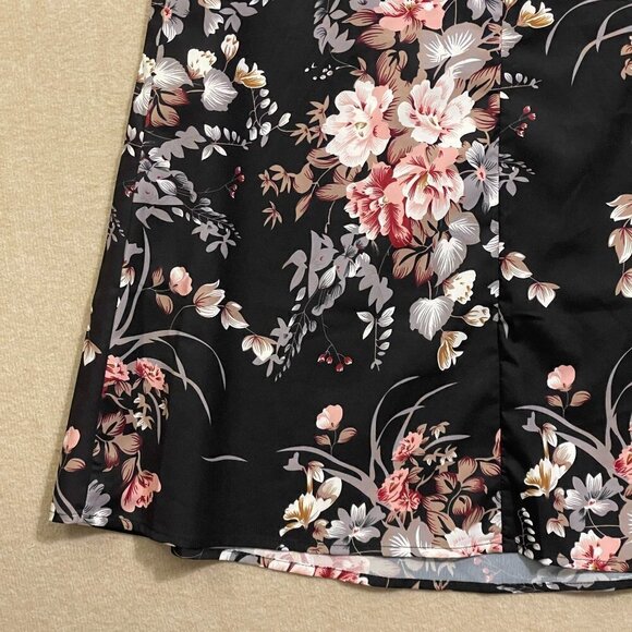 Shein Summer Dress Women's XS Black Floral Short Sleeves - Picture 8 of 11